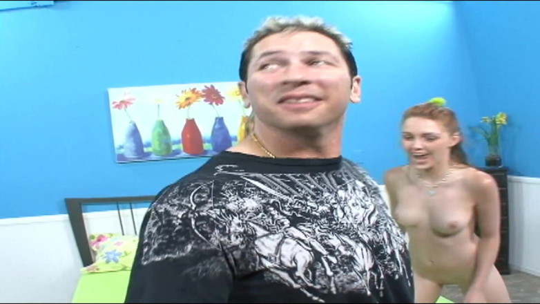 CBD Media: Huge muscular guy having fun with two cute blonde teens...