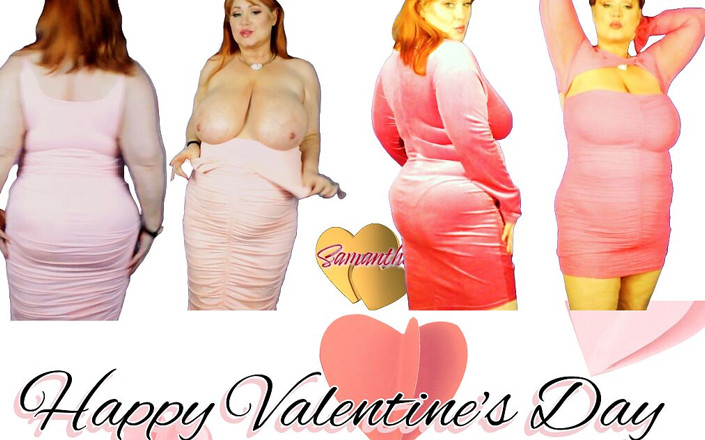 Samantha 38G: V-day vestido rosa experimentar com gordinha Samantha 38G