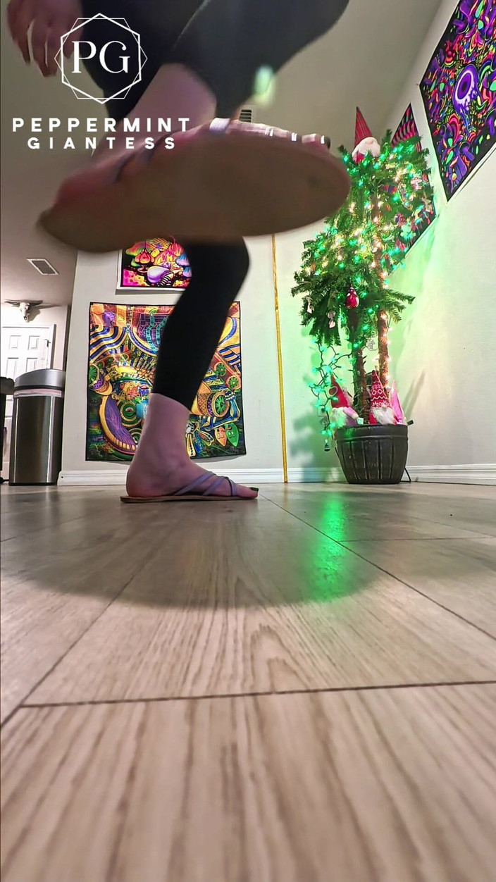 Peppermint Giantess: 6'7 Giantess Crushes The Ground In Sandals Slow-mo Stomps Pov
