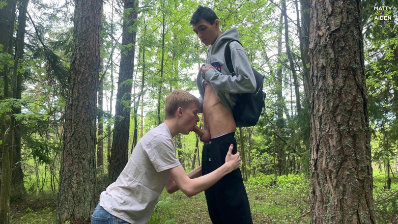 Matty And Aiden: Teen twinks Matty and Aiden were almost caught when they...