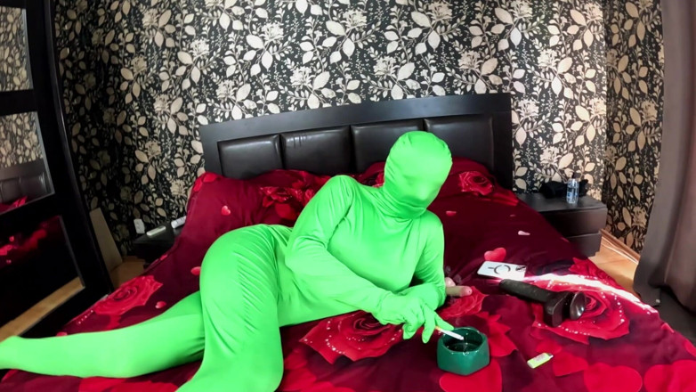 MilfyCalla: Full Zentai Encasement Toy Play. BBC Dildo Tease, Pussy Slaps...
