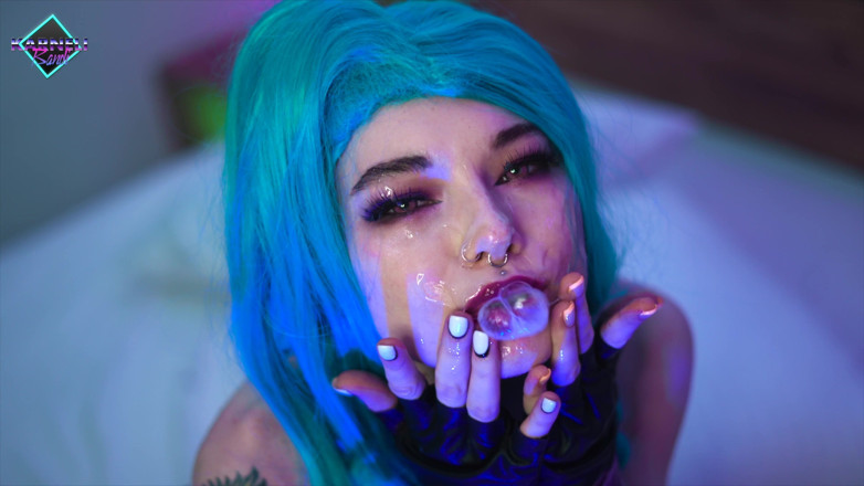 Karneli Bandi: Jinx si cewek cantik lagi asik ngentot pakai dildo ukuran...
