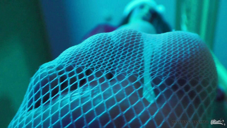 Mistress Legs: Legs in white fishnet pantyhose on holidays