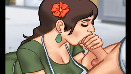 Hentai World: Summertime saga hard suck pizza lady
