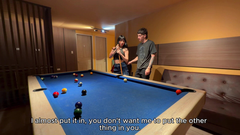 MarilyDaniela: A Stranger Teaches Billiards to a Beautiful Trans... and Receive...