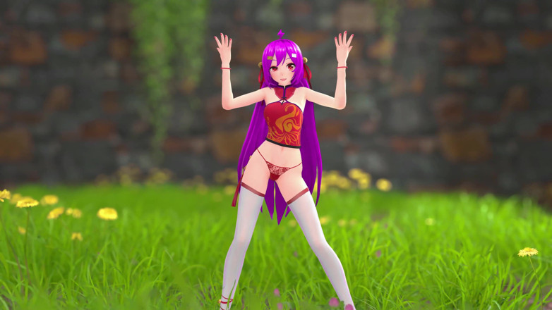 Smixix: 中国の女の子モデル22服を脱ぐダンス変態Mmd 3Dパープルヘアカラー編集Smixix