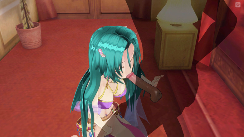 H3DC: 3D Hentai girl with blue hair touches her pussy and...