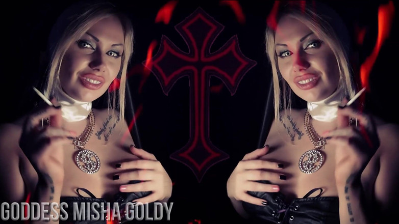 Goddess Misha Goldy: Ты будет в аду, если я твоя причина дрочить