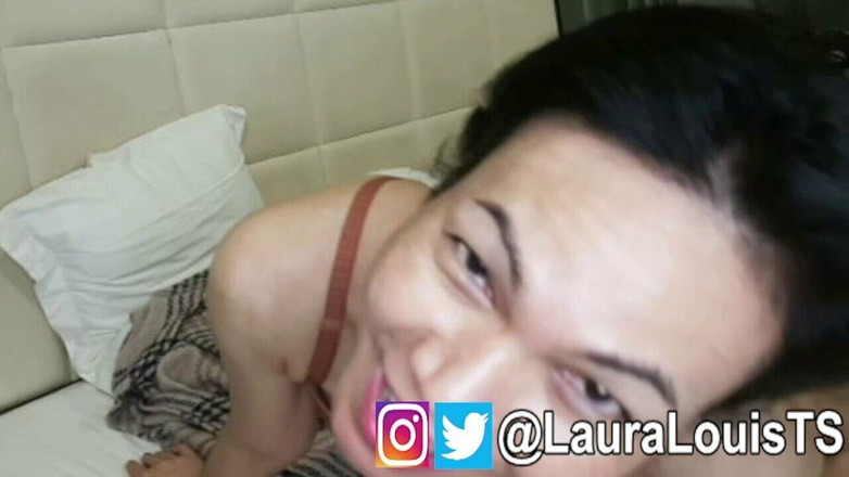 Laura Louis TS: 看看劳拉卢主义者，因为她脱光衣服玩弄她的鸡巴