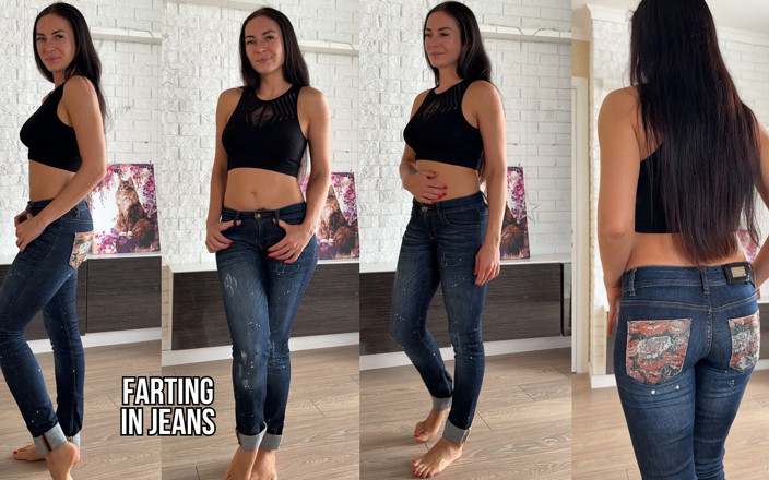 Princess Monica: Cute Farting in Jeans After Eating Gazzy Food