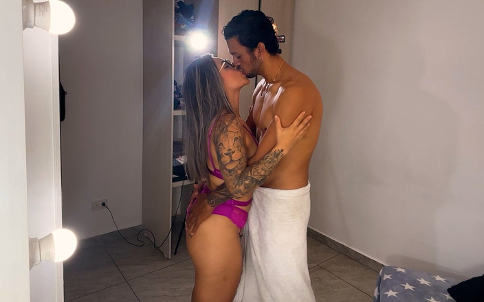 LunaBigBooty: 哥伦比亚美女给伴侣一个大口交
