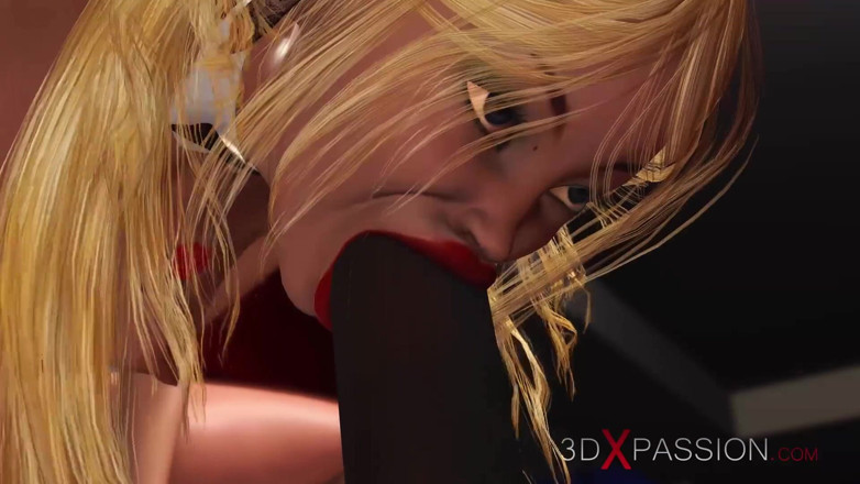 3dxpassion: बॉयफ्रेंड काले बड़े लंड द्वारा अपनी हॉट सुनहरे बालों वाली कॉलेज गर्ल की जोरदार चुदाई देखता है