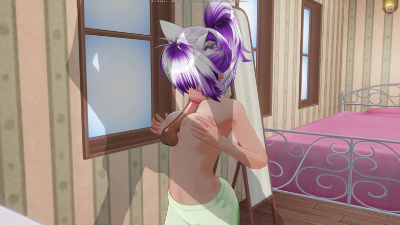 H3DC: 3D-Hentai-freundin im grünen schlafanzug reibt schwanz mit möpsen und lutscht...