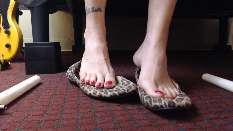 Abby Anna: Uñas rojas balletflats juego de zapatos