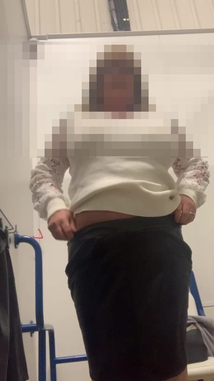 Julie Cunningham: Julie in M&amp;s Locker Room - No Knickers Under Skirt, Sits...