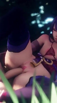 Aether Fucks Raiden Shogun in the Forest Leg up Genshin Impact Sex Spread Legs Japanese 60 Fps
