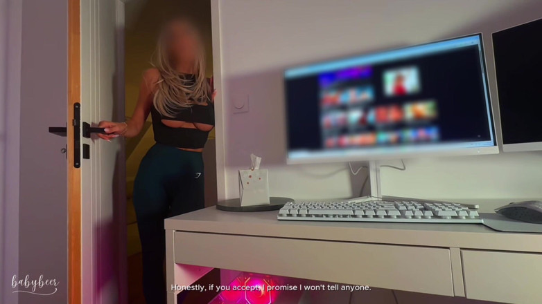 BabyBeer: Adik tiri sebenar blowjob pertama berakhir dengan kongkek muka keras &amp;...