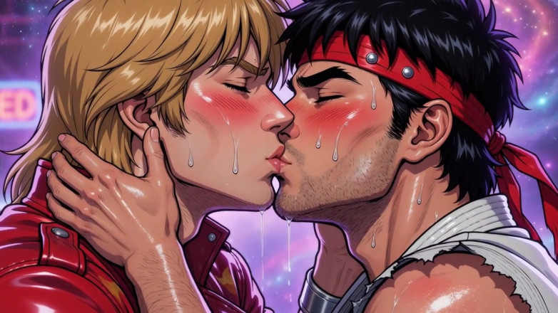 Erotic Man: Ken i Ryu Making Out (ai)