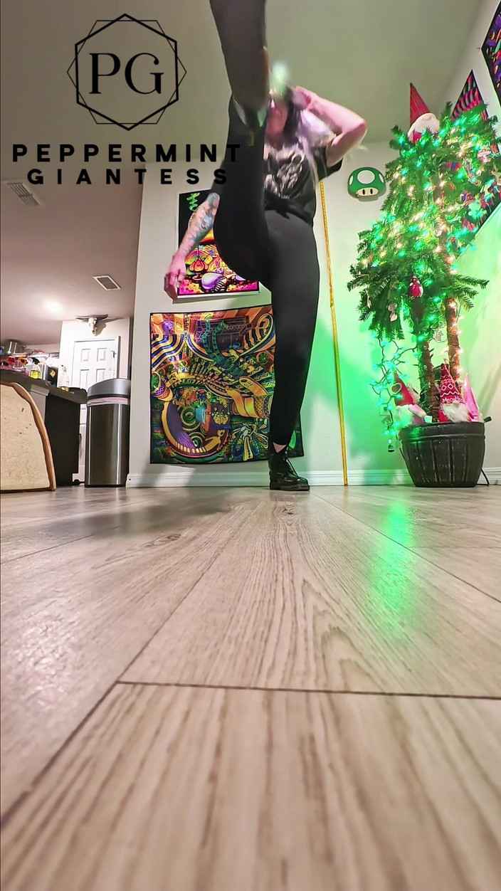 Peppermint Giantess: 6'7 Giantess in Doc Martens Stomping Hard Vicious Slow-mo Stomps