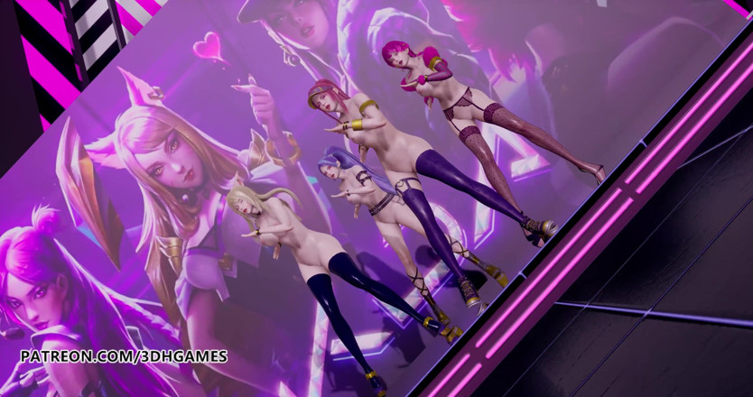 3D-Hentai Games: Rose noire - comment tu aimes cette danse nue, Ahri, Akali,...