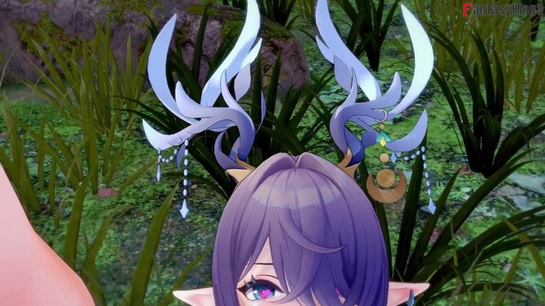 Fantasy king: Seks panas Ahegao Lauma di dalam hutan - Impak Genshin