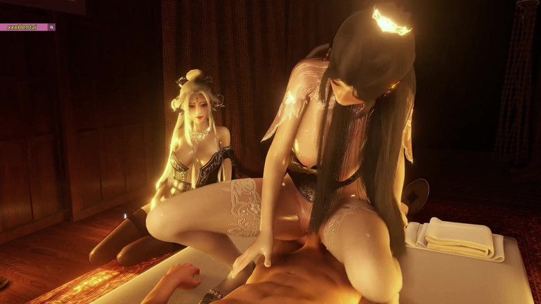 Soiyu Hentai: Щасливий солідер трахає 2 красиву господню дружину - 3d анімація хентай