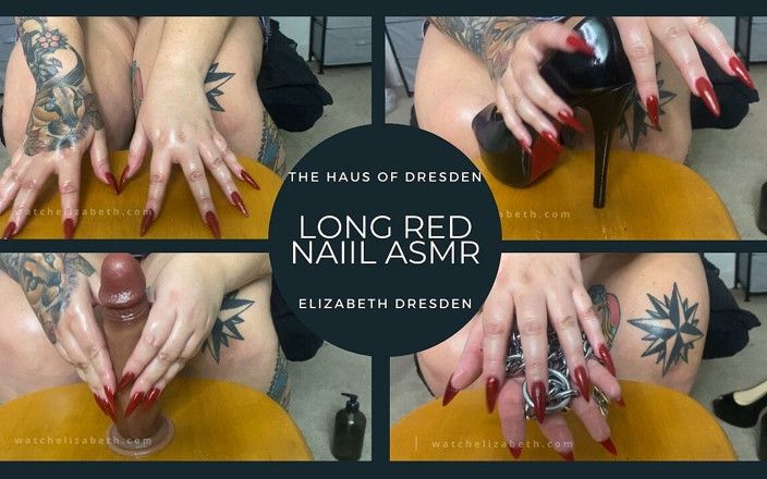 Elizabeth Dresden: Товстушка мамка має довгі червоні нігті, ручний фетиш asmr w heels &amp; chains