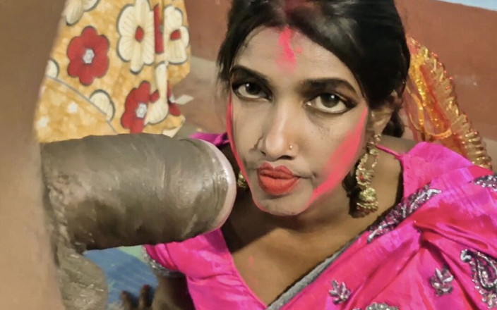 Somausha: Holi special, bintang bokep bangladesi soma lagi asik nyepong, ngentot...