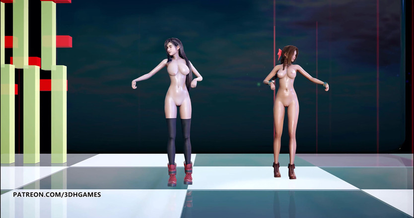 3D-Hentai Games: Berry good - Mellow Mellow, Tifa Lockhart Aerith, sexy striptease final...