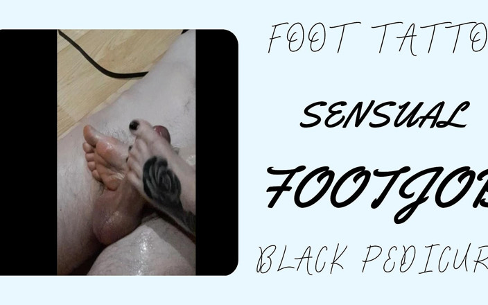 Lady_Angela: Lady Angela Slow Footjob Close up Foot Tattoo Pedicure