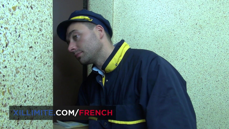 French girls at work: French teen fucked by the mailman (Juliana Lust)
