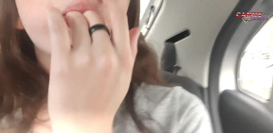 Candy Camille: Horny Teen Masturbates in Real Public Uber