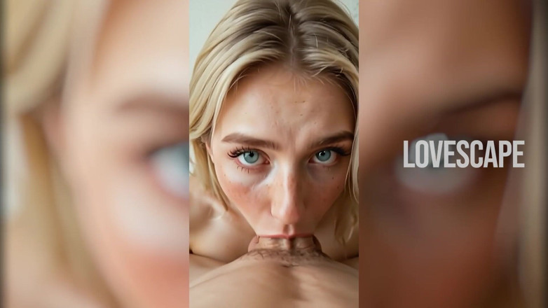 Lovescape: Blonde Deepthroat Queen: Masivní výstřik na obličej (ai Gen)