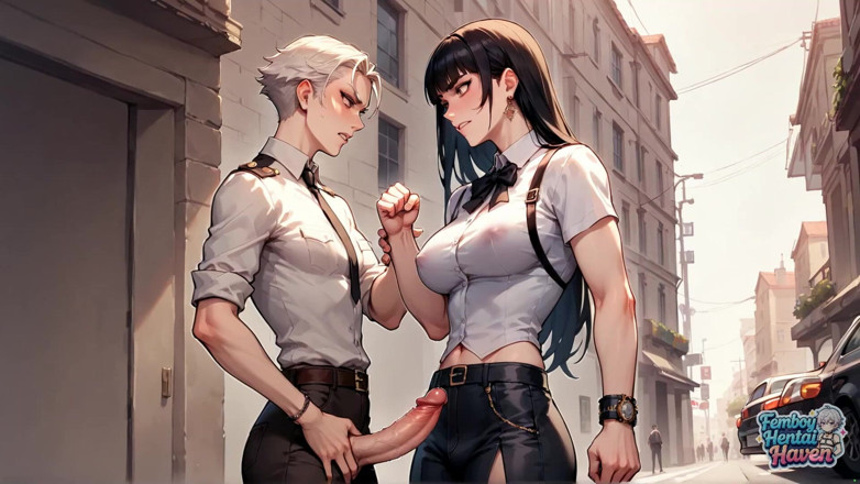 Femboy Hentai Haven: La sborrata di femboy In city street è la più calda,...