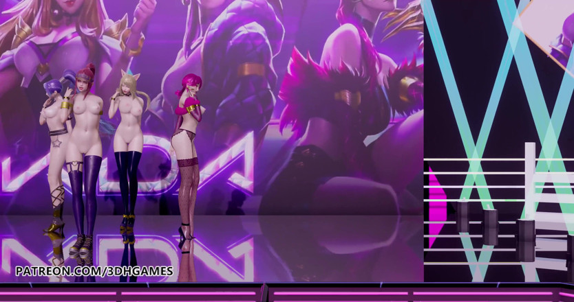3D-Hentai Games: Black pink - tarian 3d sensual ahri, akali, evelynn, kaisa, dansa 3d