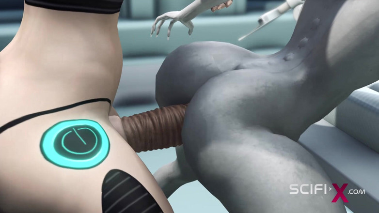 SciFi-X transgender: Gorący seks! Android science fiction ostro rucha kosmitę w pokoju...