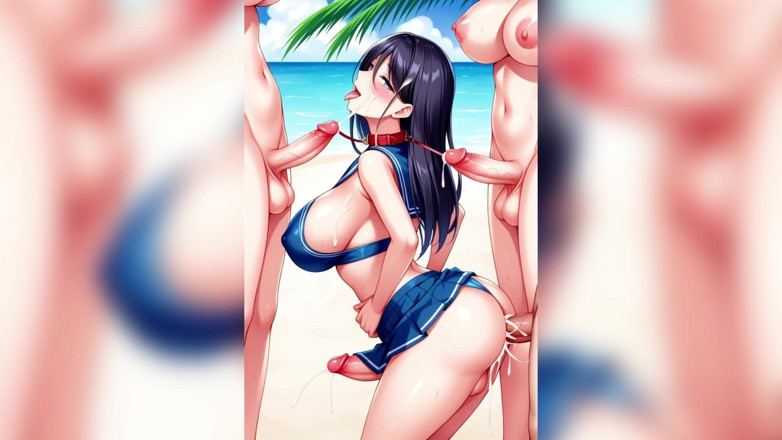 TRANSH: 야외에서 십대 작은 자지 그룹