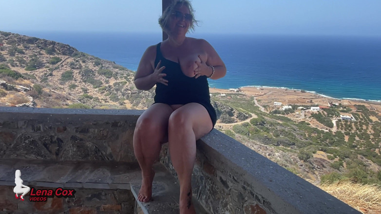 Lena Cox: Masturbation mit öffentlichem ozean - kein höschen &amp;riskanter orgasmus in der Öffentlichkeit