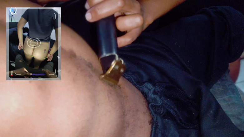 PABLO N3GROBAR: Rasatura del corpo dildo e sborrata di dietro a pecorina