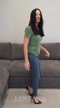 Jeans, Tee & Black Hair