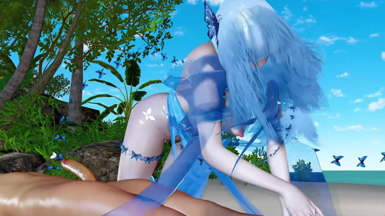 Why fuck so hard: 3Dかわいいスキニー痴女アジア人売春婦がビーチで激しく犯されました