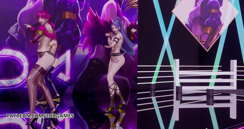 3D-Hentai Games: Black Pink - How you like that naked dance, Ahri, Akali,...