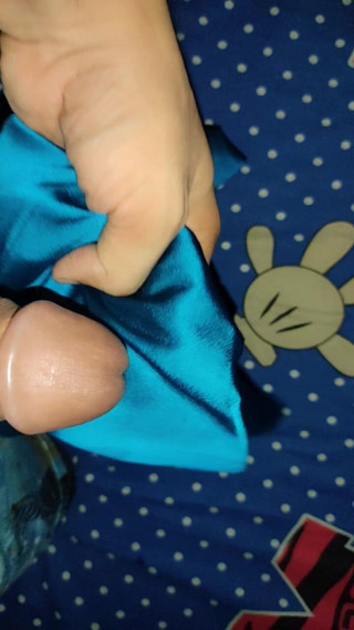 Satin And Silky: Satin Silk Handjob Porn - Cum in Blue Satin Silky Suit...