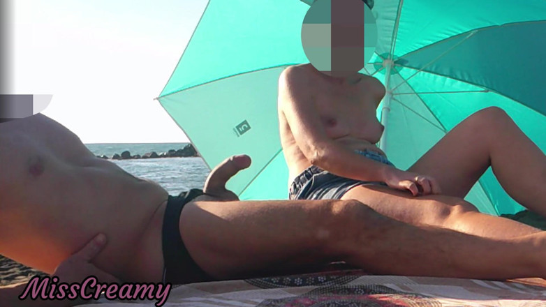 Miss Creamy: Flashing My Cock in Front of Everyone in the Beach...