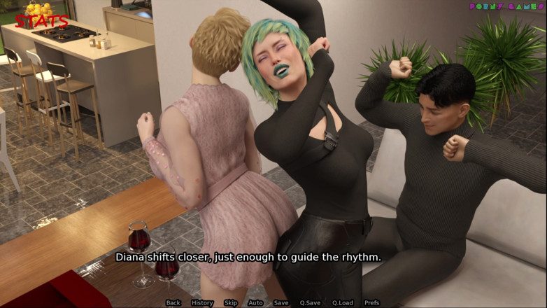 Porny Games: シンバクロウの『The Adored Marriage』 - ガールズナイト、三人の女性がペニスを共有する20