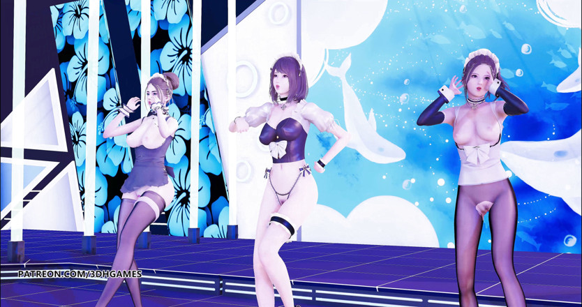 3D-Hentai Games: Pembantu rumah seksi hurly Burly striptis panas 4K