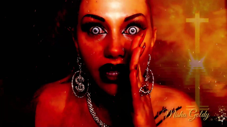 Goddess Misha Goldy: Büyüleyici anti-dinsel asmr! Ruhunu ve vücudunu şeytana ver!