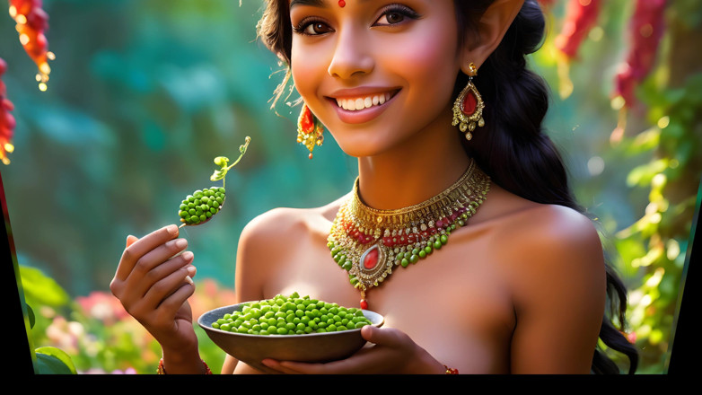 LustRender: Frumoasă fată indiană goală cu sânii mari cu Edamame