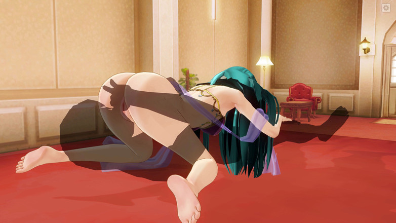 H3DC: 3D Hentai mädchen mit blauen haaren fickt in 69 position