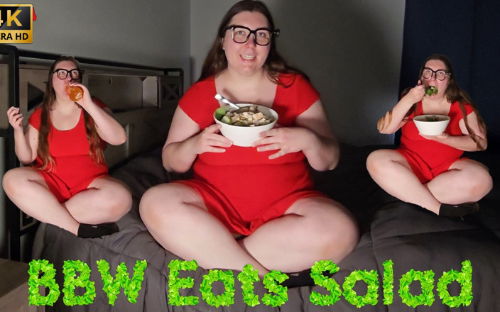 largebootylexi: Asmr enorme salade Mukbang: bbw-crunching en slikken